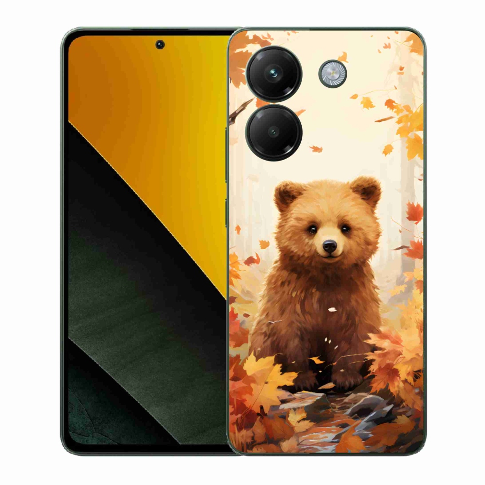 Gél borítás mmCase a Xiaomi Poco M7 Pro 5G számára - medve az erdőben
