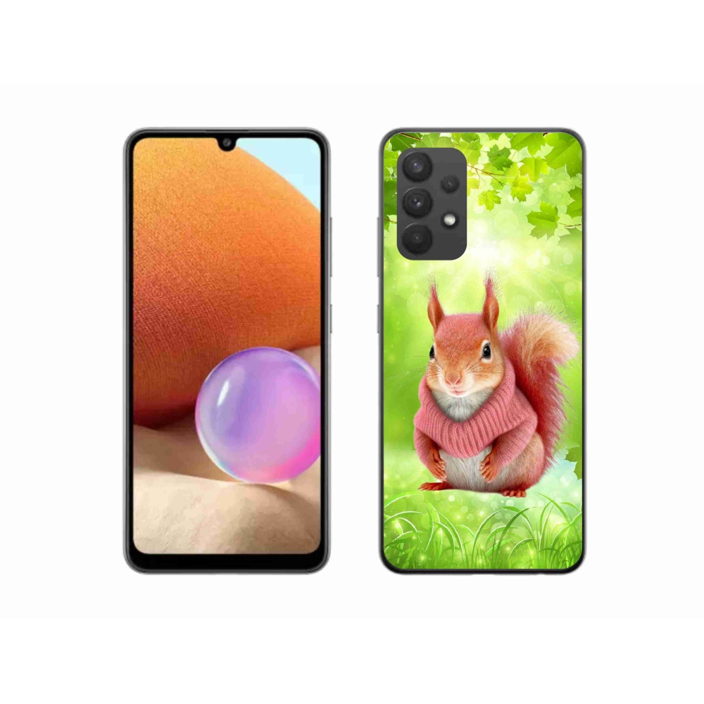 Zselés borítás mmCase Samsung Galaxy A32 4G - mókus pulóverben