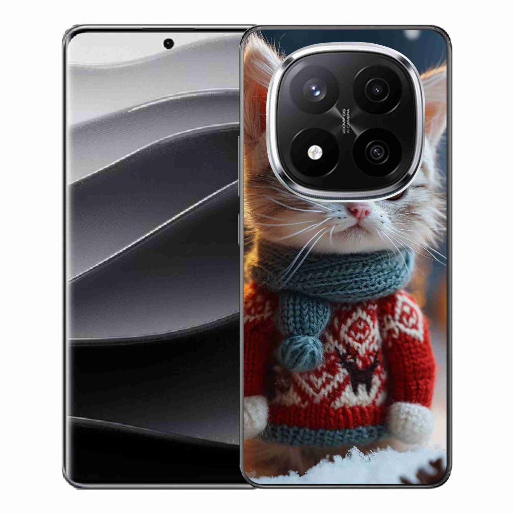 Gél borítás mmCase a Xiaomi Redmi Note 14 Pro+ 5G számára - cica pulóverben