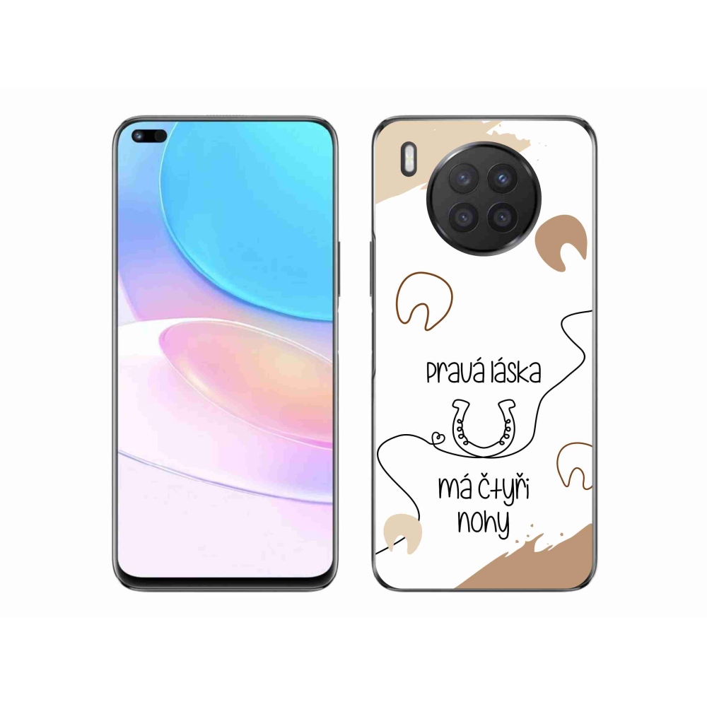 Gél borító mmCase a Huawei Nova 8i készülékhez - ló motívum fehér háttérrel