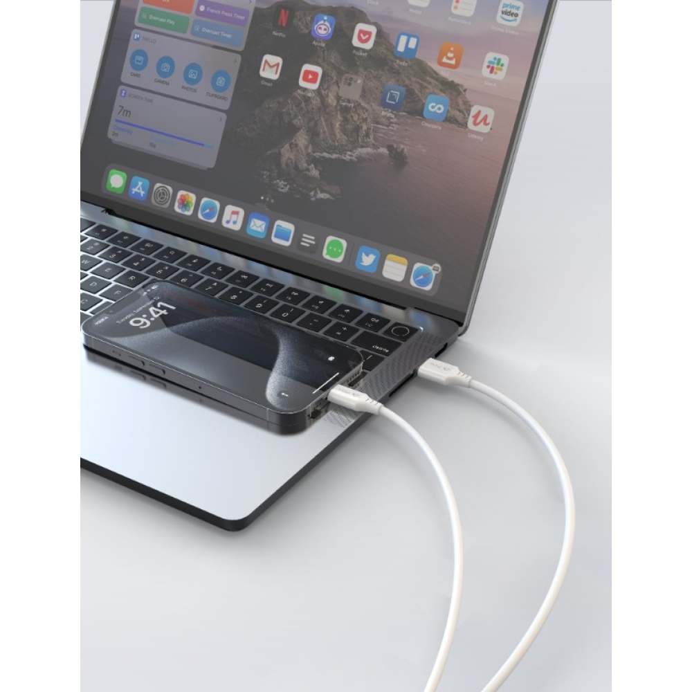iPEAX TPU kábel USB-A / USB-C 1.5M, USB 2.0 - fehér
