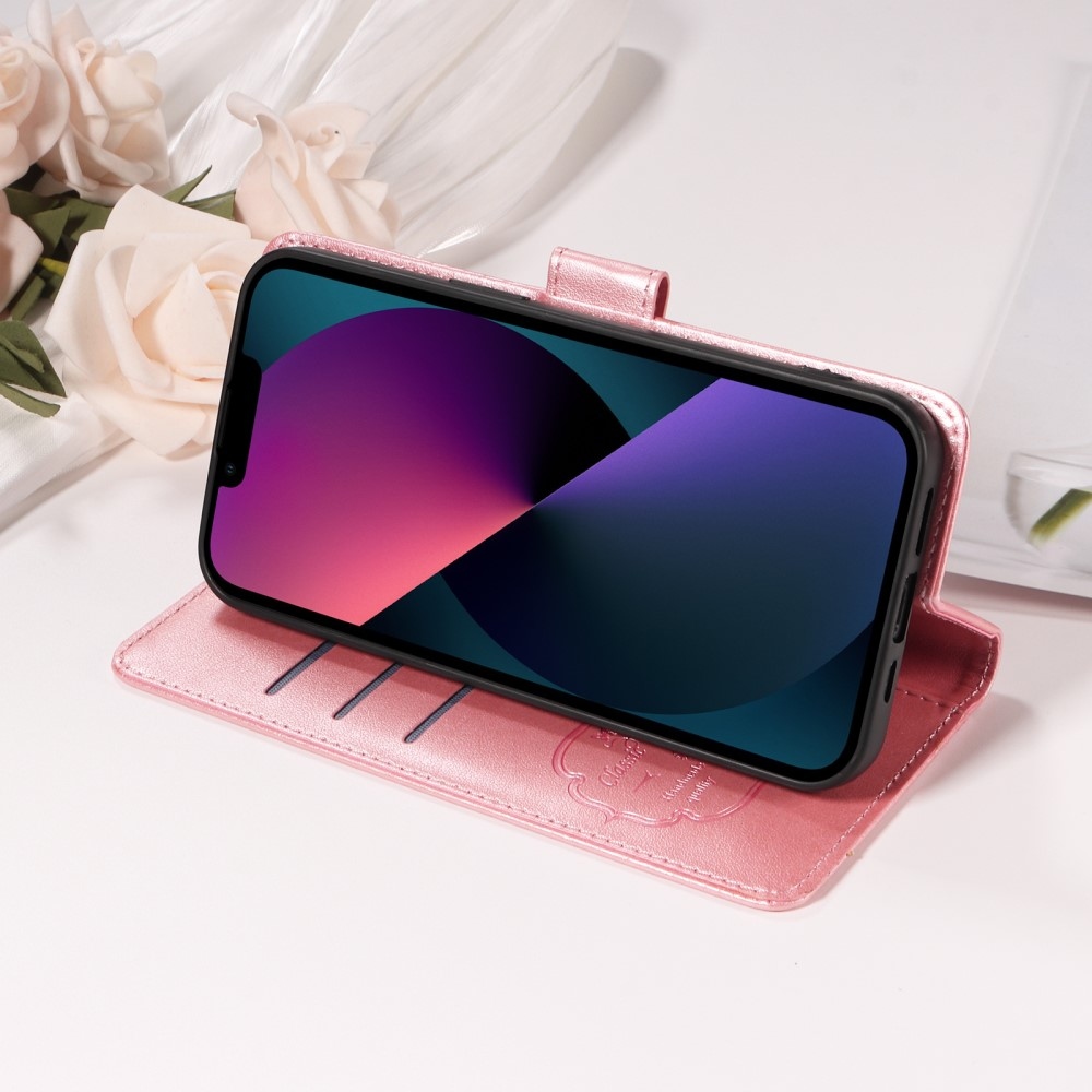 Virágos könyves tok Xiaomi Redmi A5 (173.45x79.35x8.45mm) - rózsaszínű