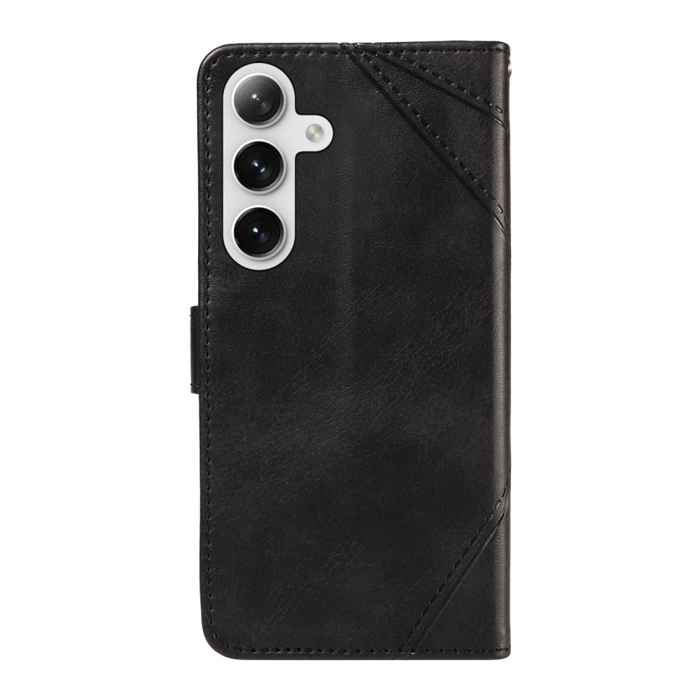 Háromszög alakú könyvtáska Samsung Galaxy S24+/S25+ készülékhez - fekete