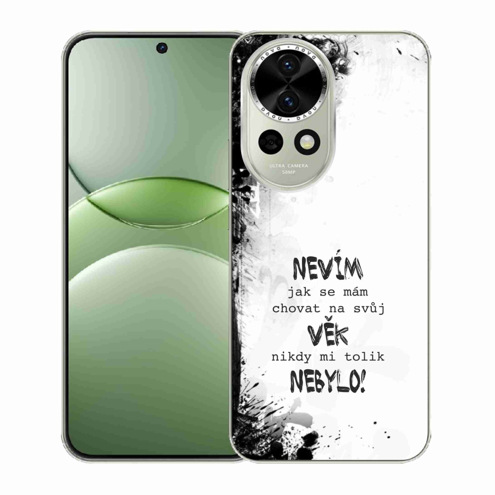 Gél borító mmCase a Huawei Nova 13 5G készülékhez - vicces szöveg 14 fehér háttér