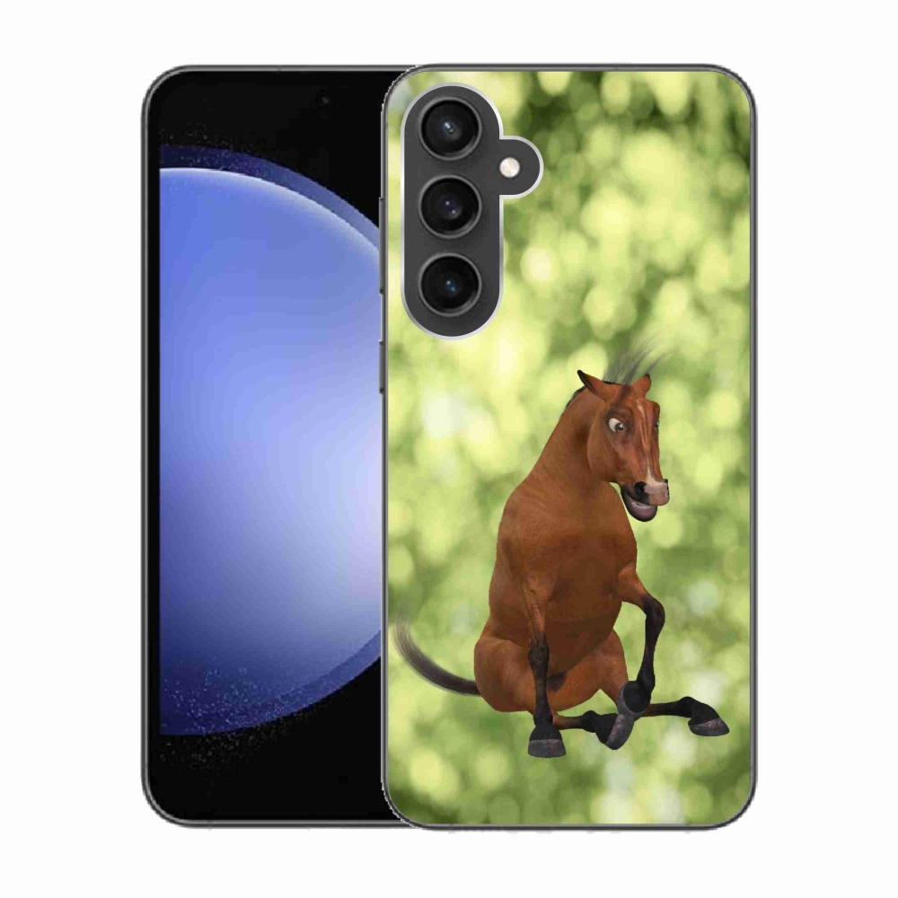 Zselés borítás mmCase Samsung Galaxy S23 FE - barna rajzfilm ló 1