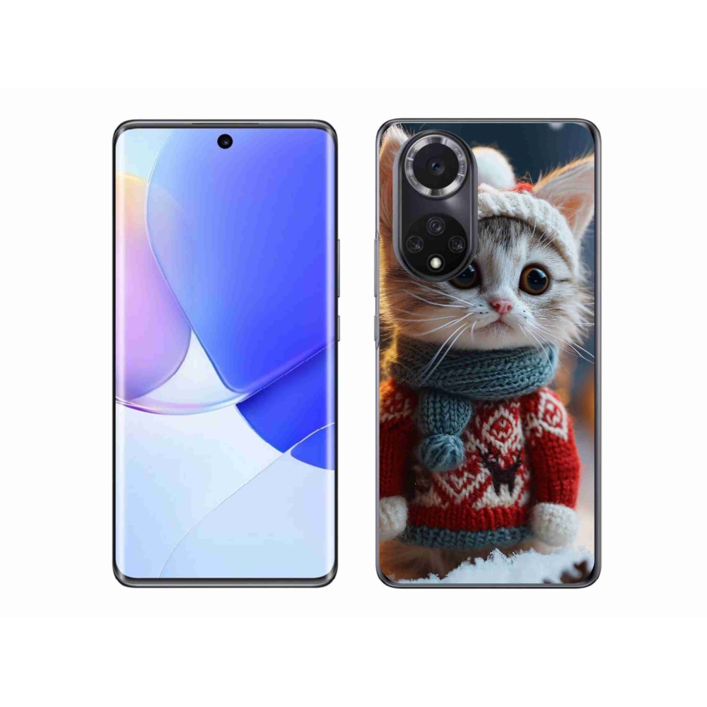 Gél borítás mmCase a Huawei Nova 9-hez - cica pulóverben