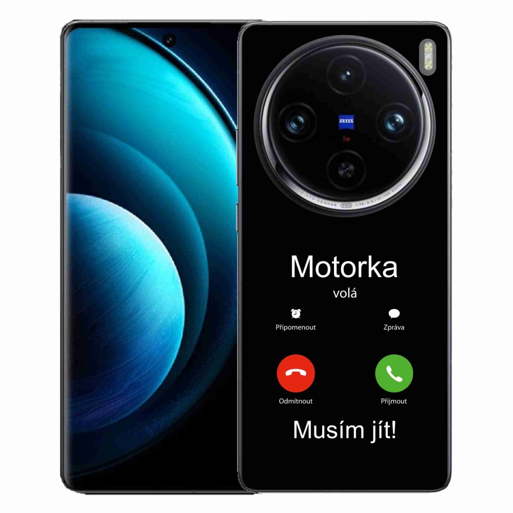Zselés borítás mmCase a Vivo X100 Pro 5G-n - motoros hívások fekete háttérrel