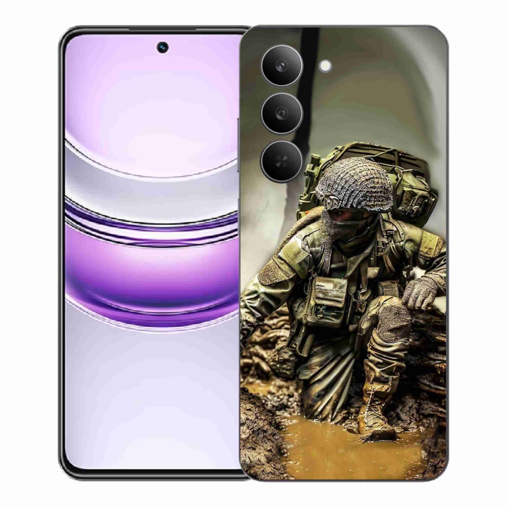 Zselés borítás mmCase a Realme 14x 5G készülékhez - katona