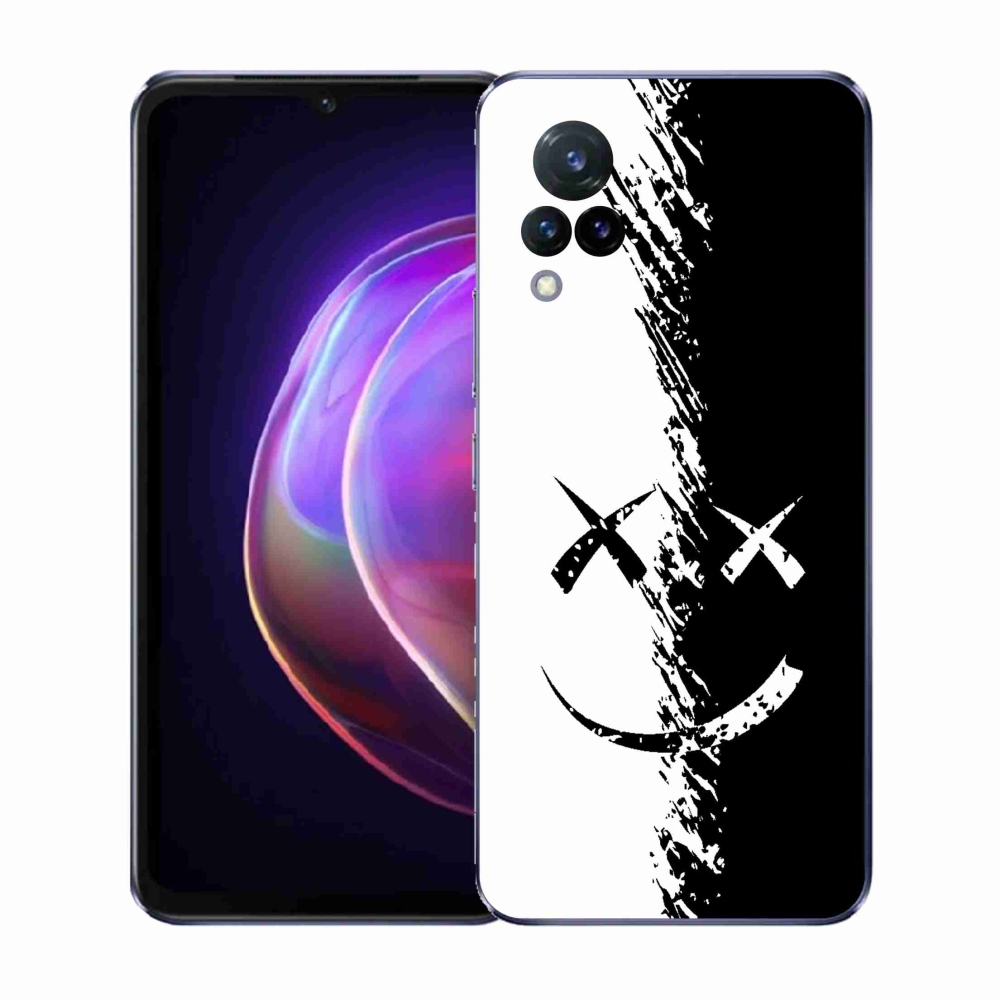 Gél borító mmCase a Vivo V21 4G/5G-re - fekete-fehér mosolygó
