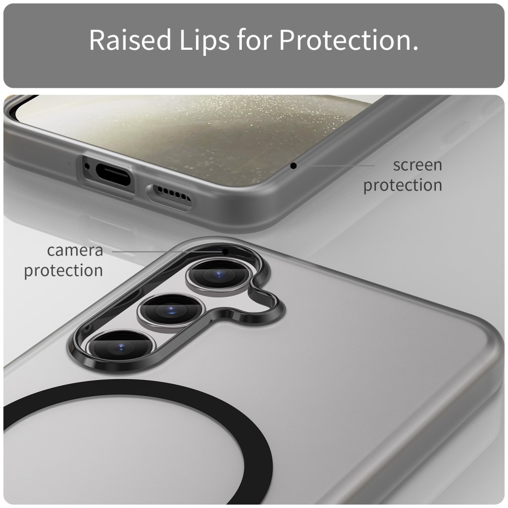 Frost zselés tok MagSafe támogatással Samsung Galaxy S24+/S25+ készülékhez - fekete