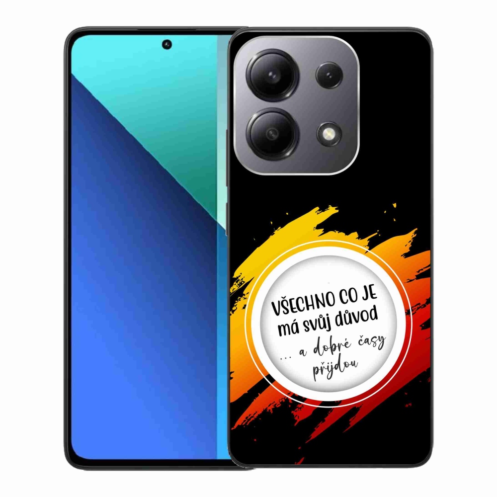 Gél borító mmCase a Xiaomi Redmi Note 13-hoz - idézet 3 fekete háttérrel