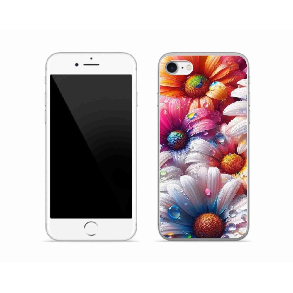 Zselés borítás mmCase iPhone SE (2020) - színes százszorszépek