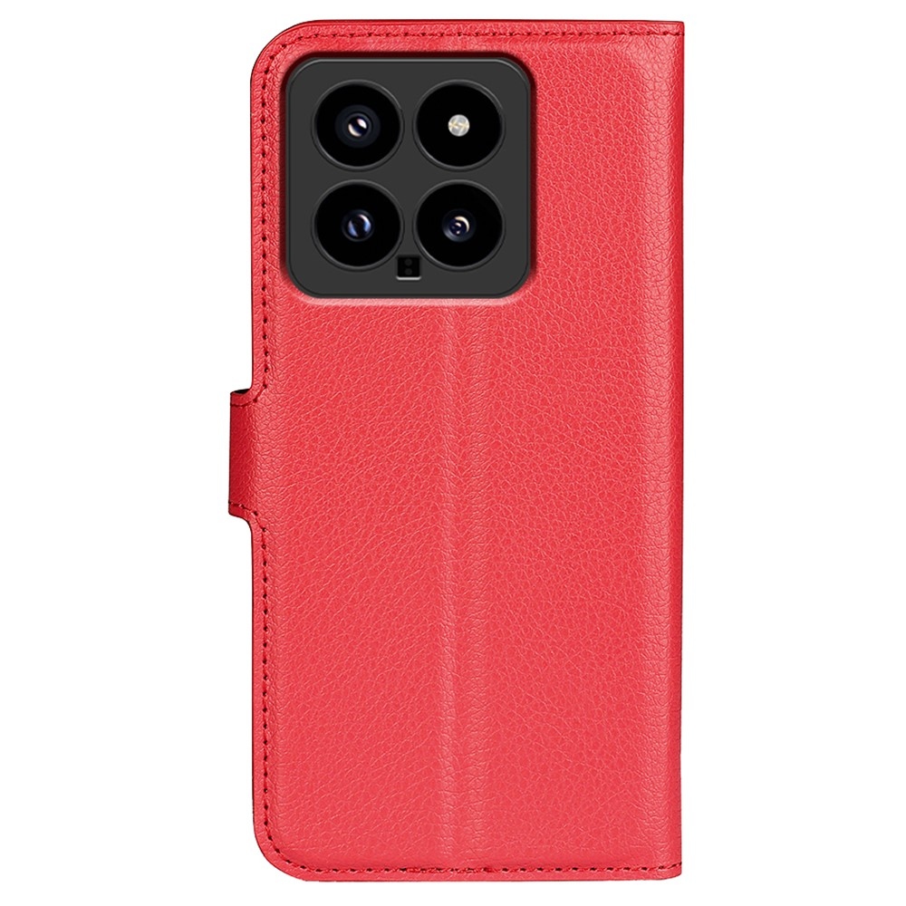 Litchi könyv tok a Xiaomi 14-hez - piros