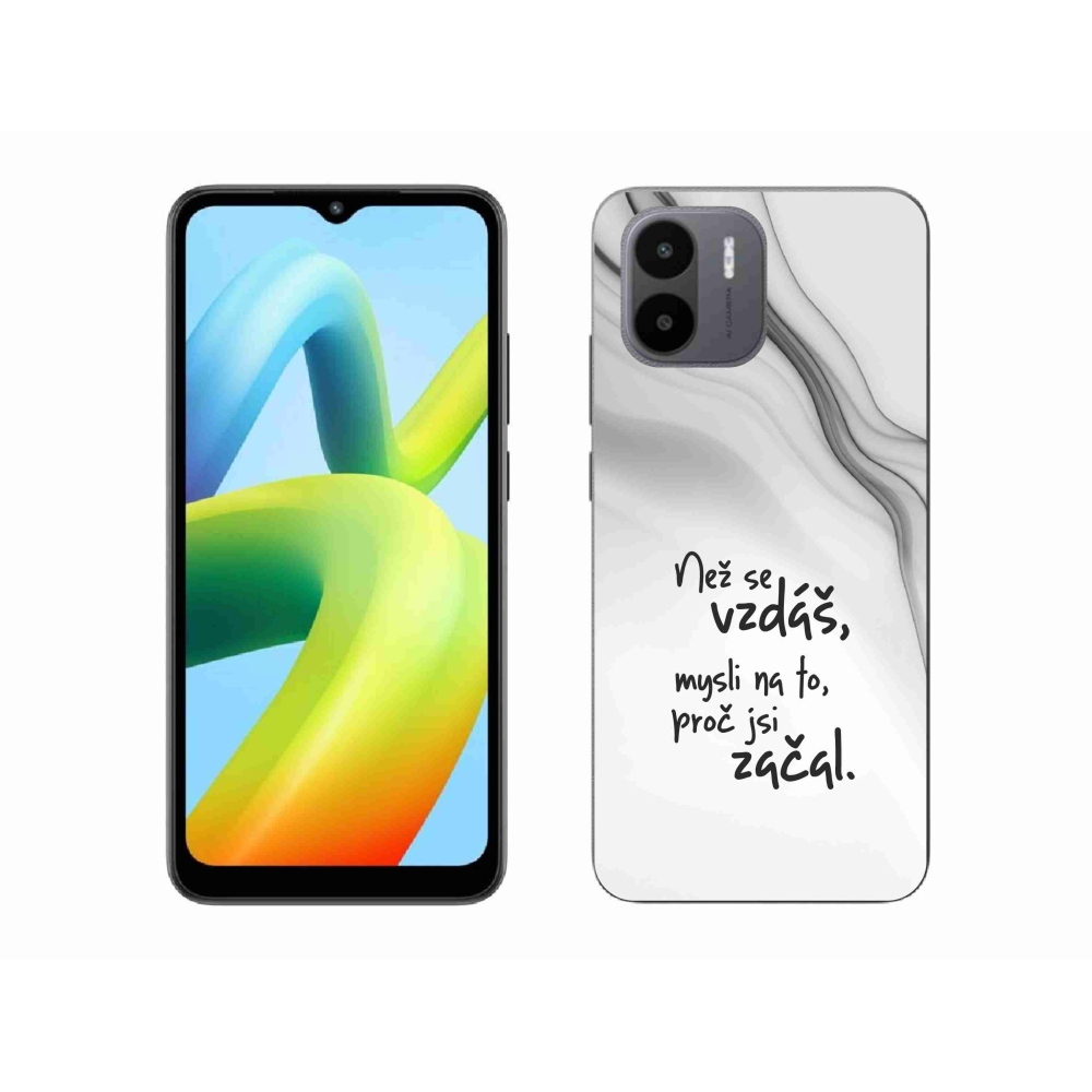Gél borítás mmCase a Xiaomi Redmi A1 - idézet 2 fehér háttérhez