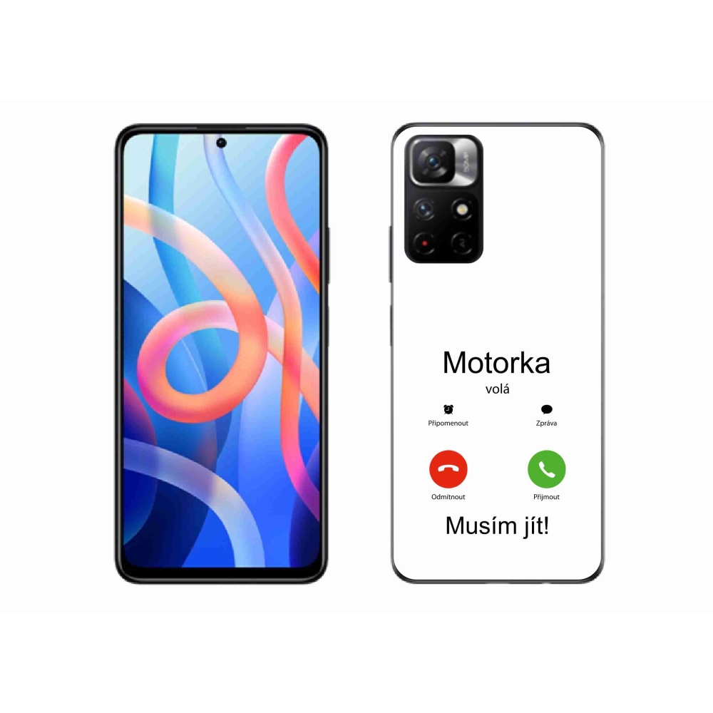 Gél borítás mmCase a Xiaomi Redmi Note 11S 5G-hez - motoros hívások fehér háttérrel