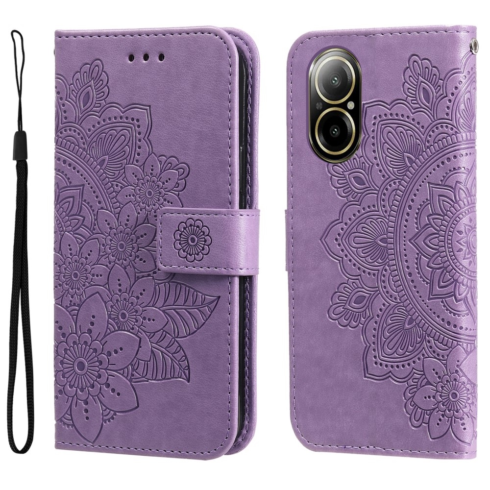 Mandala könyvtáska a Realme C67 készülékhez - lila