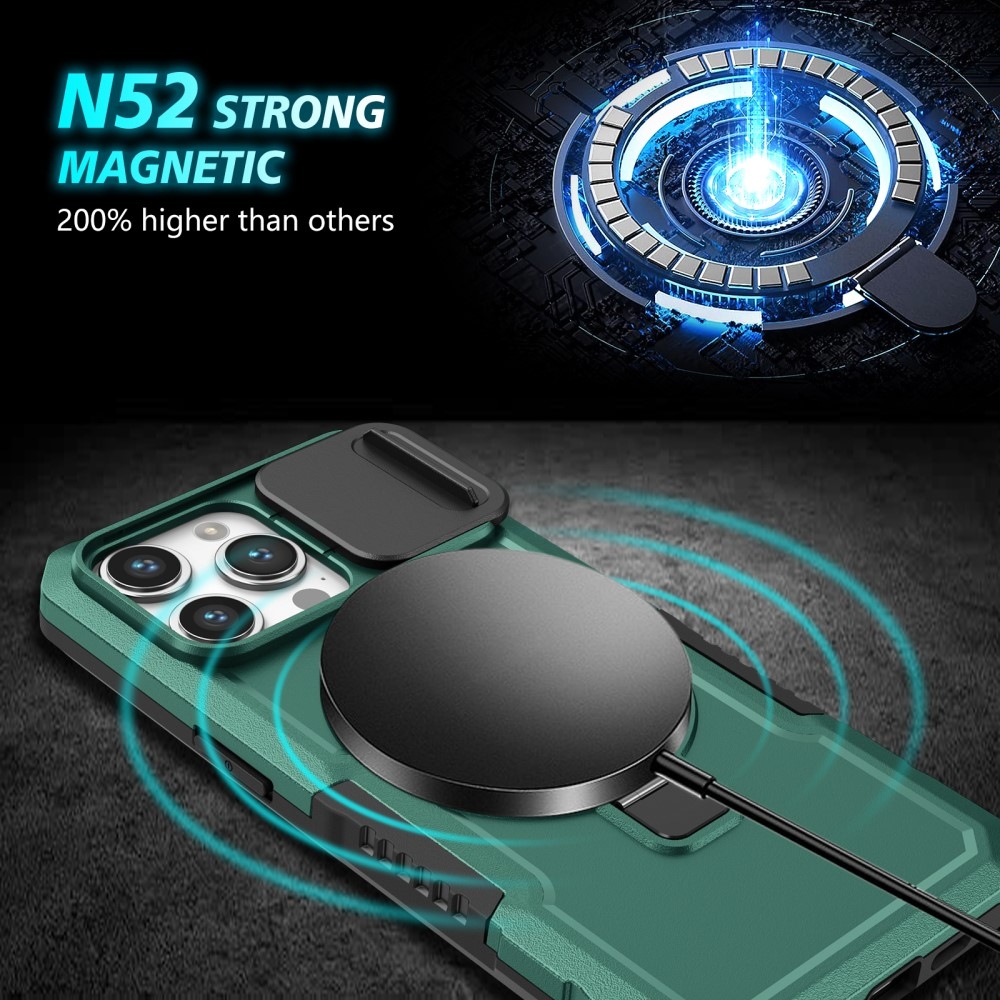 Katonai strapabíró védőburkolat MagSafe-vel iPhone 14 Pro Max készülékhez - sötétzöld