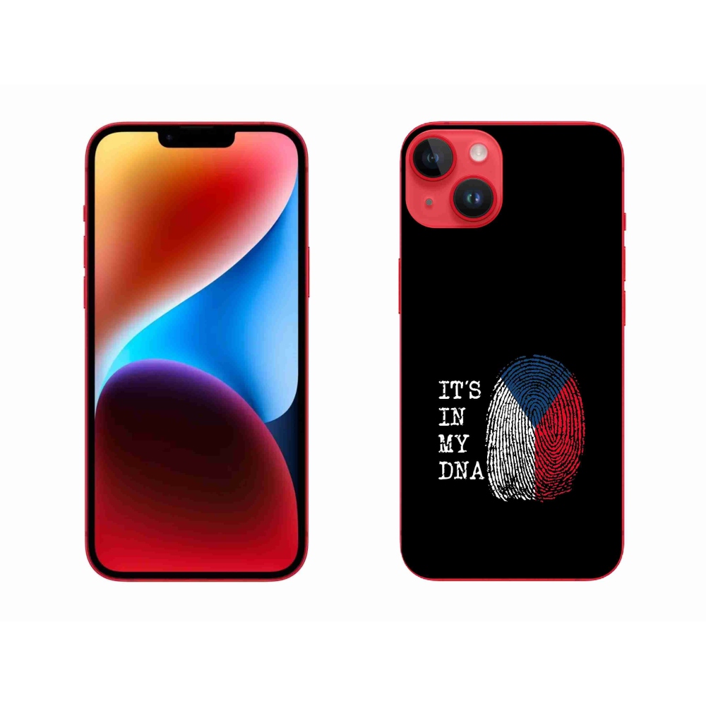 Zselés borítás mmCase iPhone 14 Plus készülékhez - zászlós ujjlenyomat fekete háttérrel