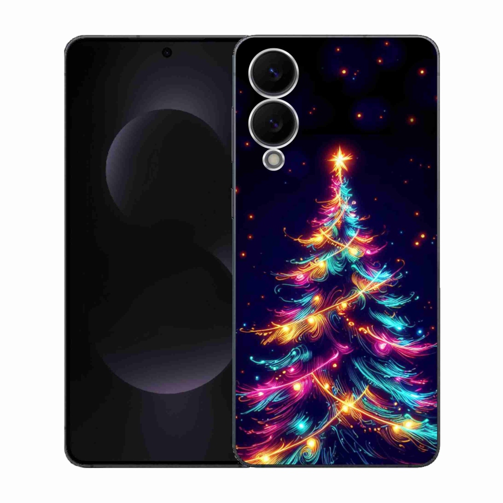 Gél borítás mmCase Samsung Galaxy S25 Edge készülékhez - neon karácsonyfa