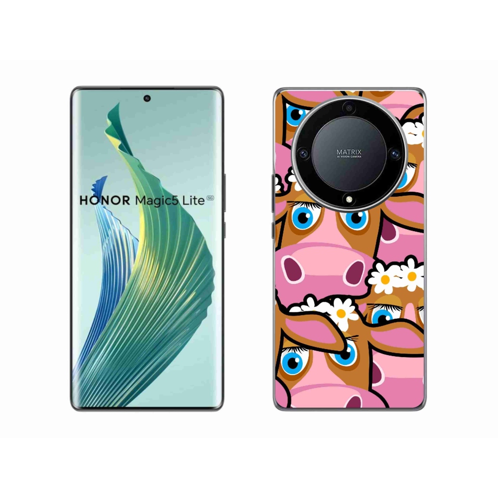 Gél borítás mmCase a Honor Magic 5 Lite 5G számára - karikatúrás tehenek