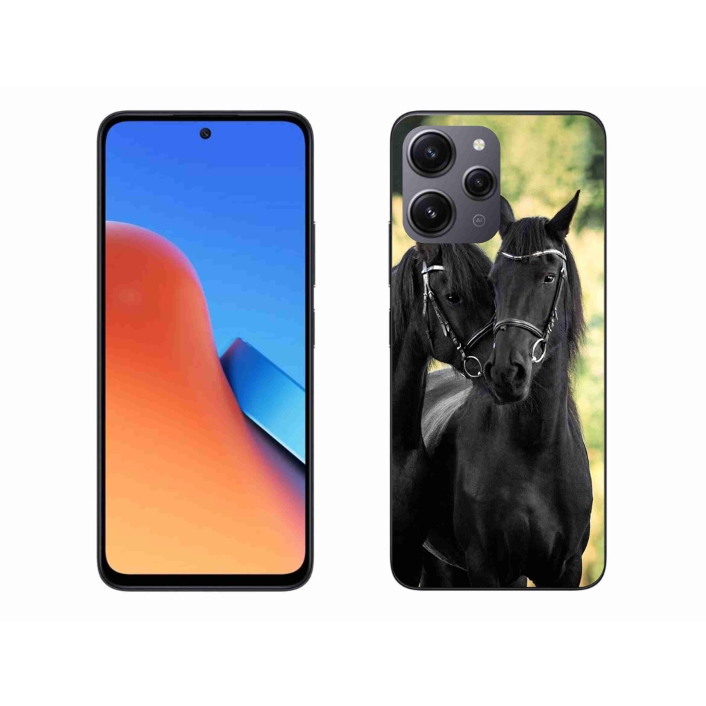 Gél borító mmCase a Xiaomi Redmi 12-hez - két fekete ló