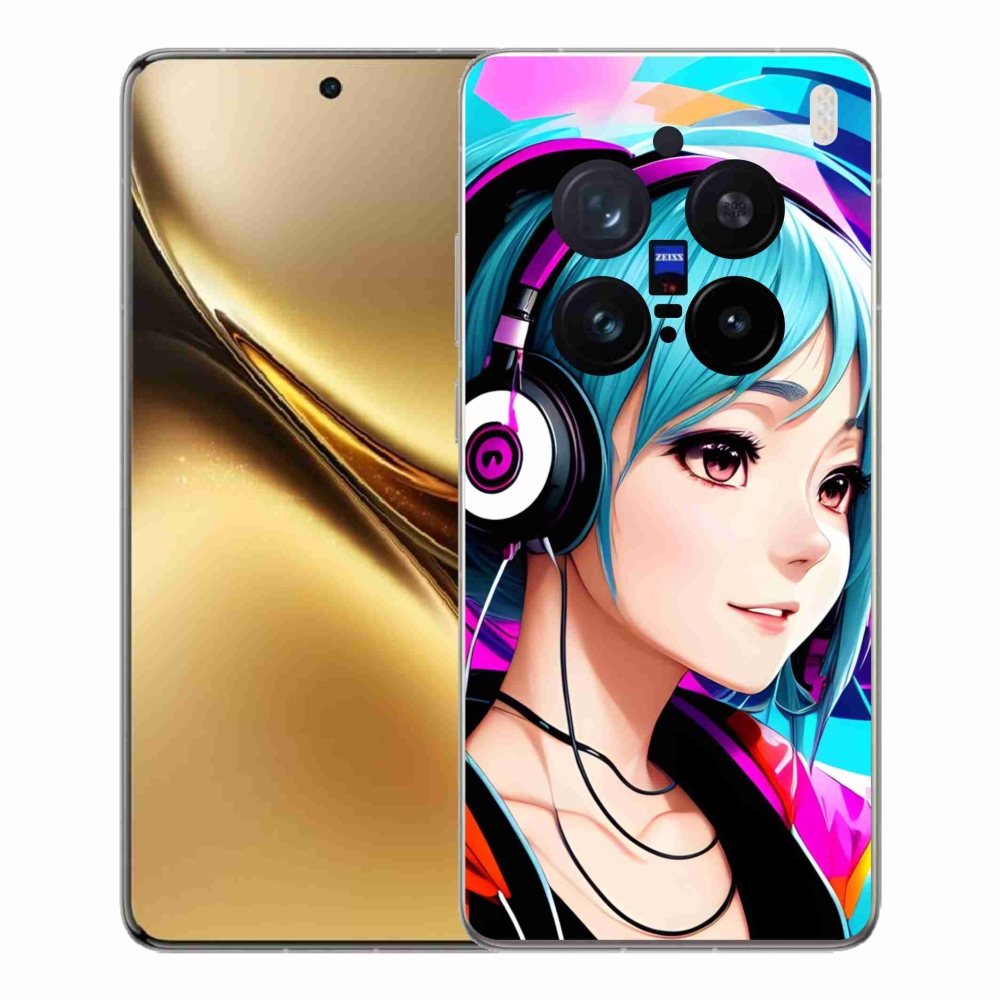Gél borítás mmCase a Vivo X200 Pro 5G-hez - lány fejhallgatóval