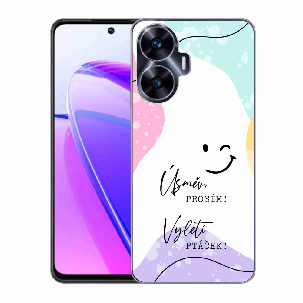 Gél borító mmCase a Realme C55 készülékhez - vicces szöveg 4 fehér háttér