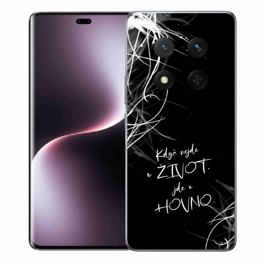 Gél borító mmCase a Honor Magic 7 Lite 5G készülékhez - vicces szöveg 16 fekete háttér