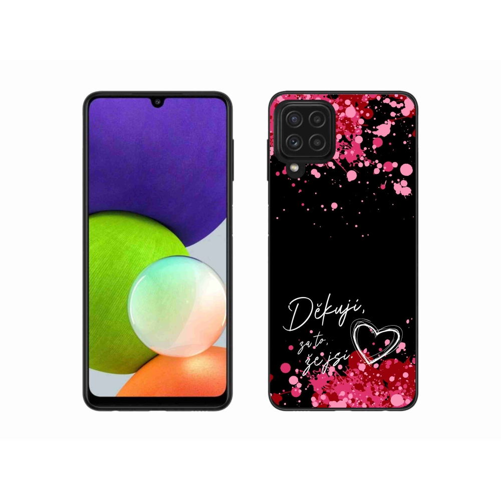 Gél borító mmCase Samsung Galaxy A22 4G - text in love 2 fekete háttér