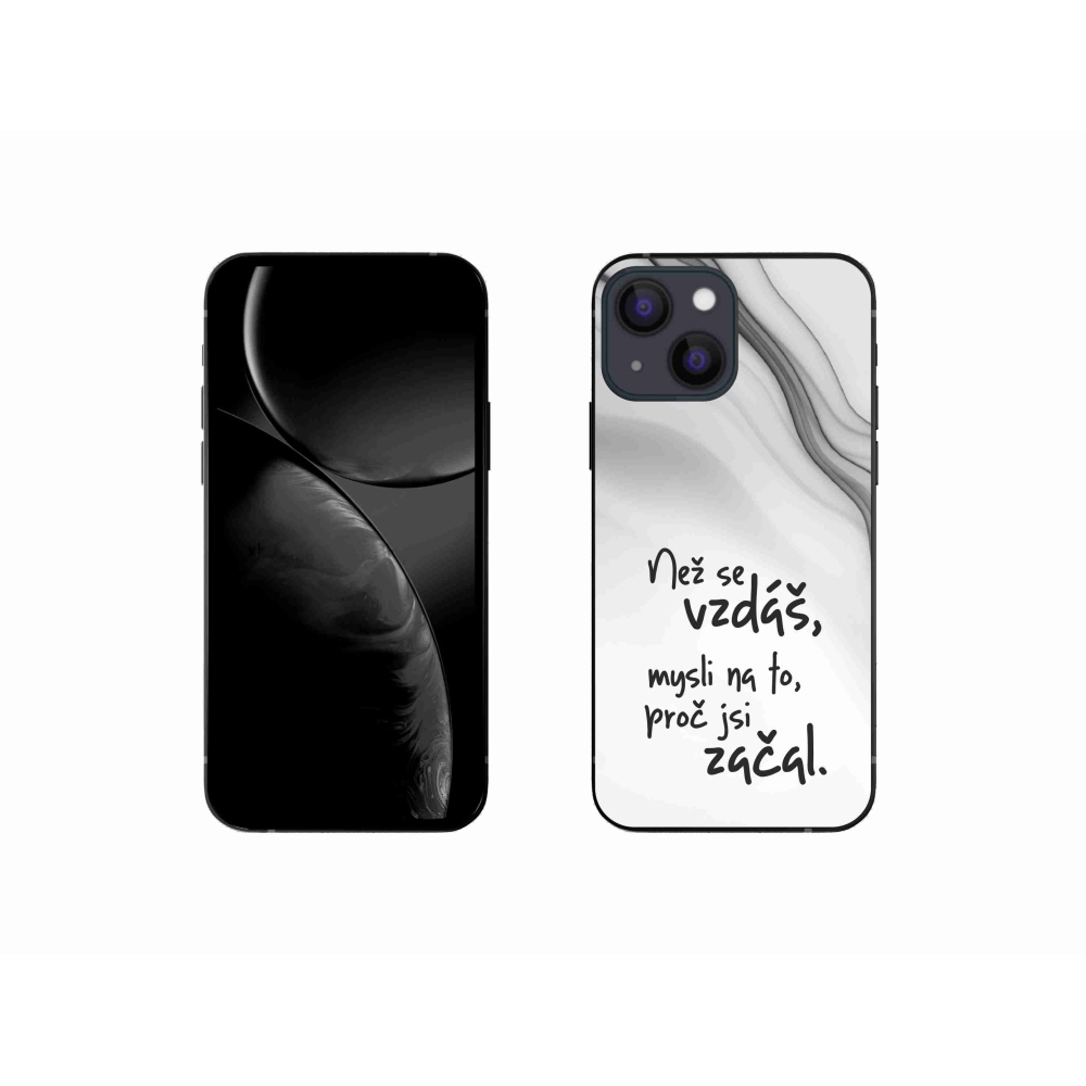 Gél borítás mmCase iPhone 13 mini 5.4 - idézet 2 fehér háttér