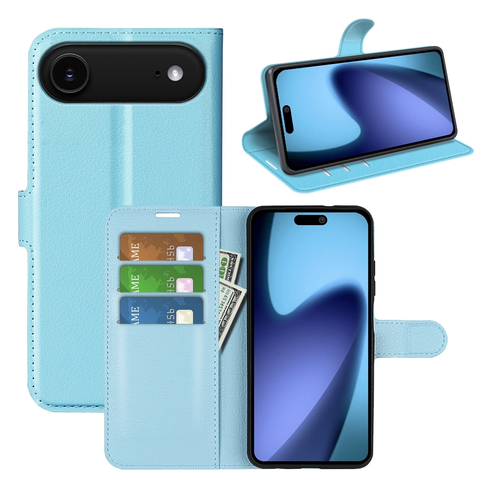 Litchi könyvtáska iPhone 17 Air készülékhez - kék