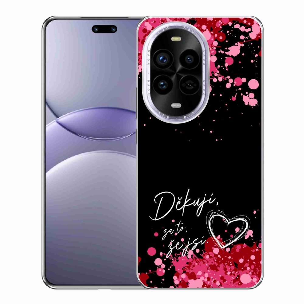 Gél borító mmCase a Huawei Nova 13 Pro 5G-n - szerelmes szöveg 2 fekete háttérrel