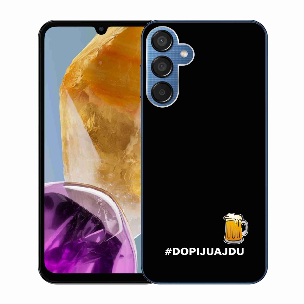 Gél borítás mmCase Samsung Galaxy M15 5G - sör motívum 1 fekete háttérrel