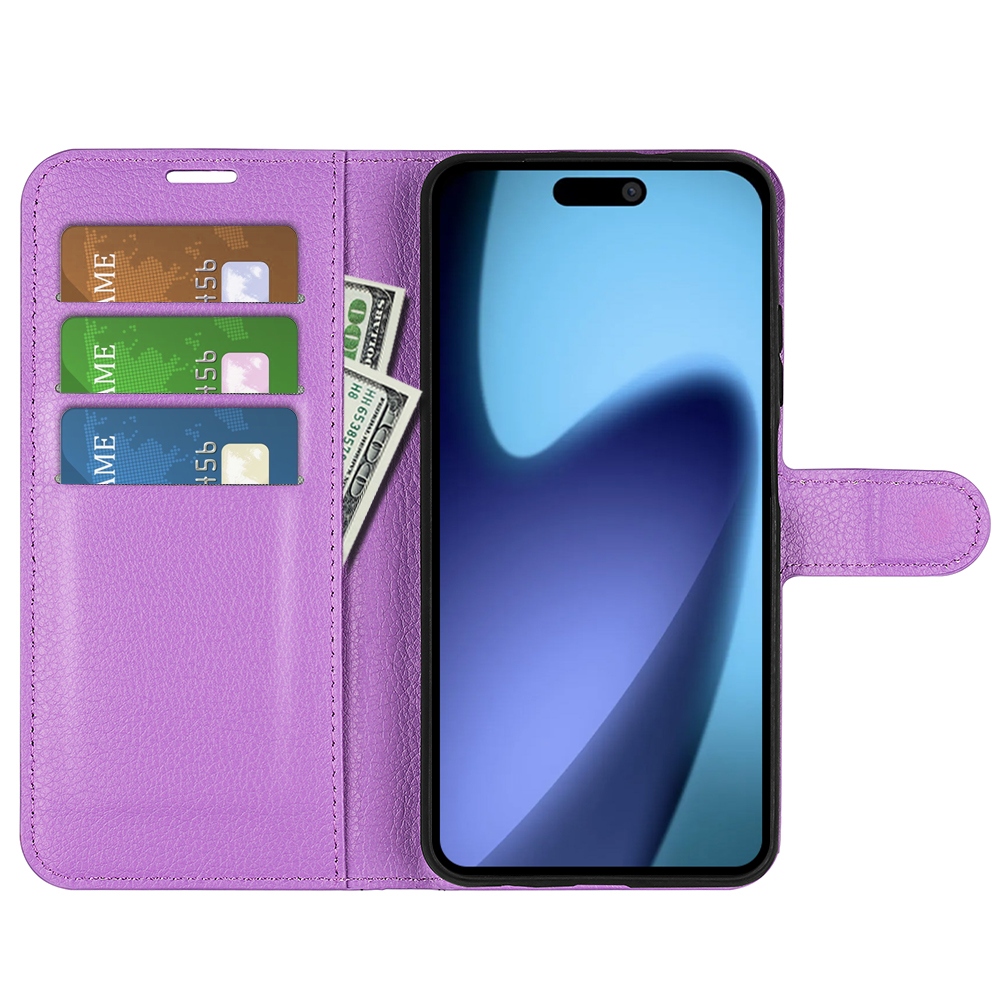 Litchi könyvtáska iPhone 17 Air készülékhez - lila