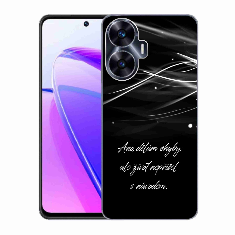 Gél borítás mmCase a Realme C55 készülékre - idézet fekete háttérrel