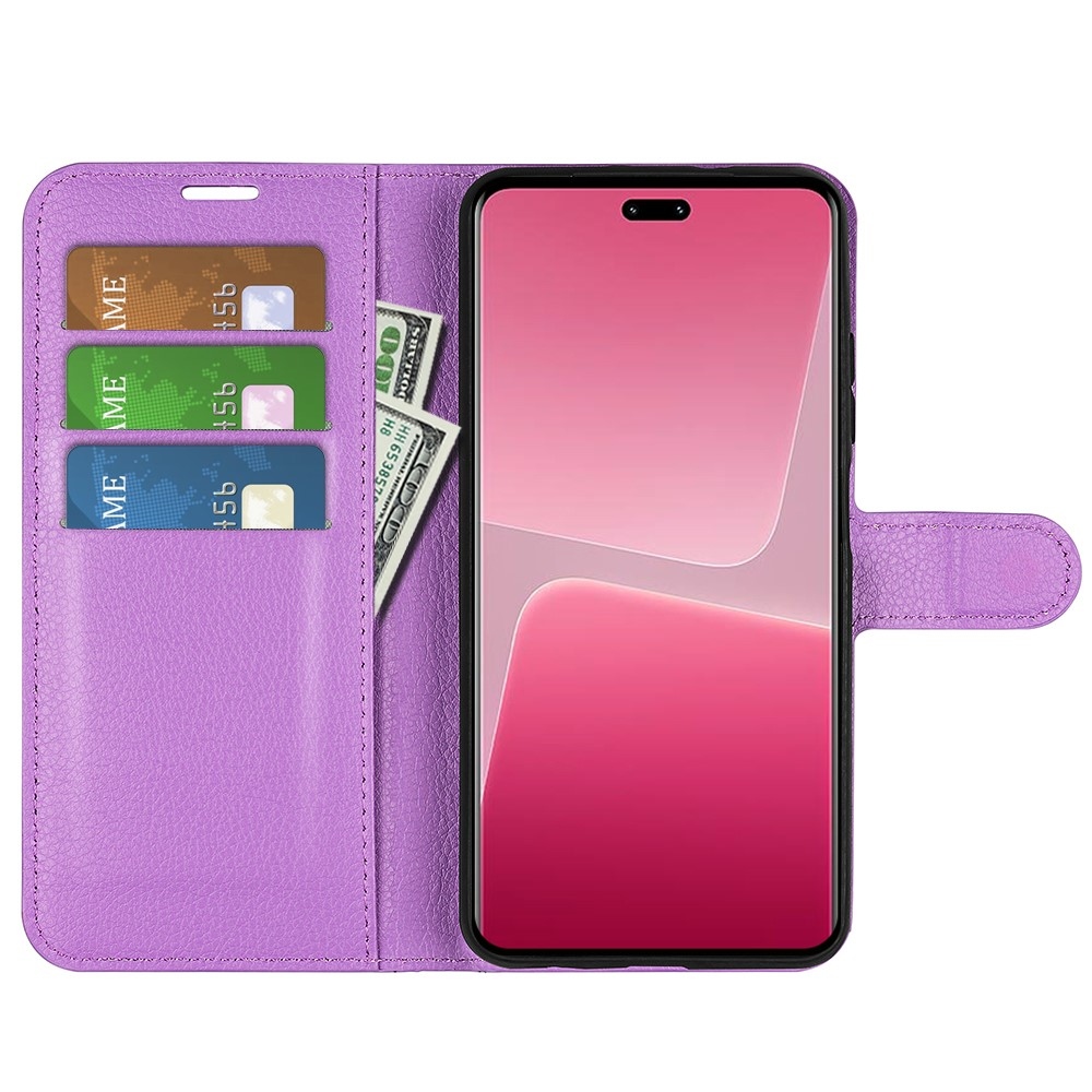Litchi könyv tok Xiaomi 13 Lite-hoz - lila