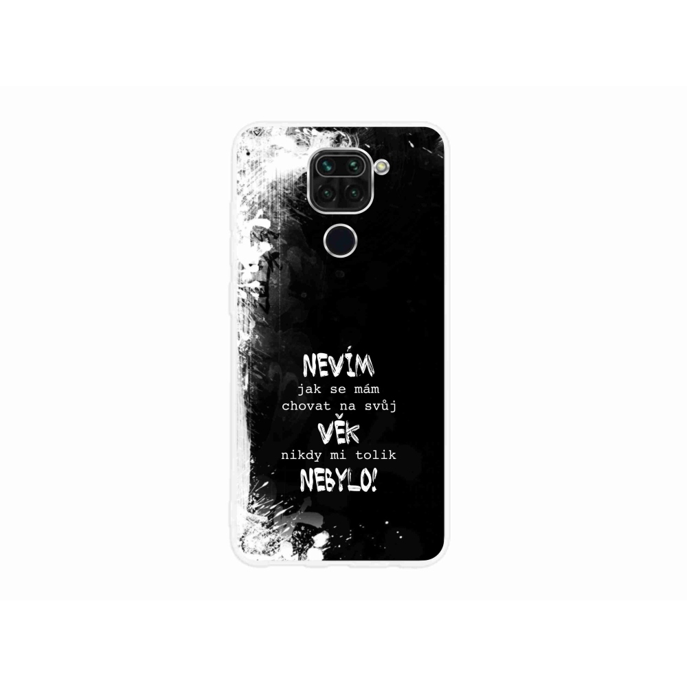 Gél borító mmCase a Xiaomi Redmi Note 9-hez - vicces szöveg 14 fekete háttérrel