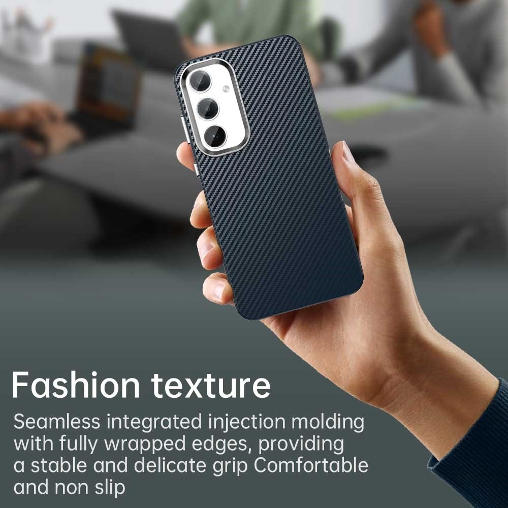 Texture Fiber tartós borító Samsung Galaxy S25 készülékhez - kék