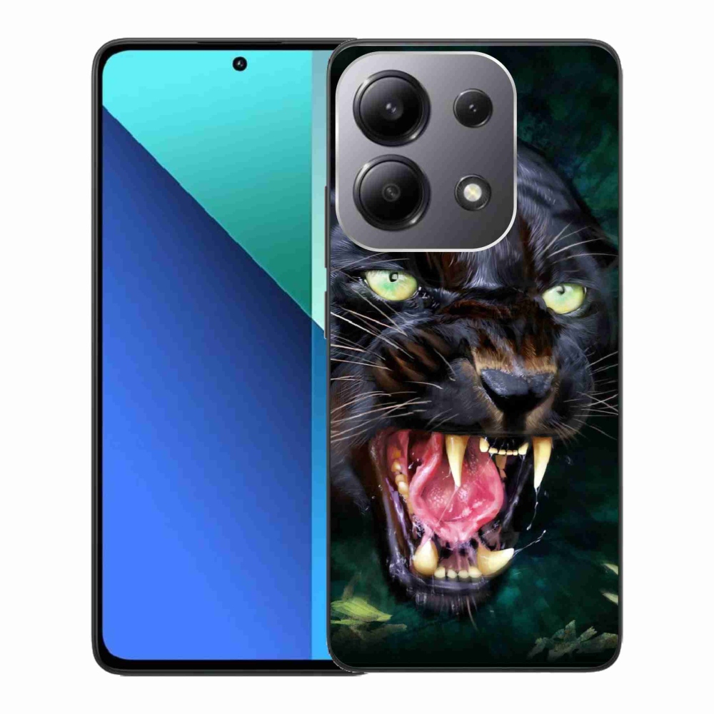 Gél borítás mmCase a Xiaomi Redmi Note 13-hoz - dühös fekete párduc