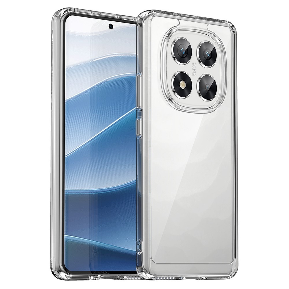 Gél tok kemény hátlappal a Xiaomi Redmi Note 14 Pro 5G/Poco X7 5G számára - átlátszó
