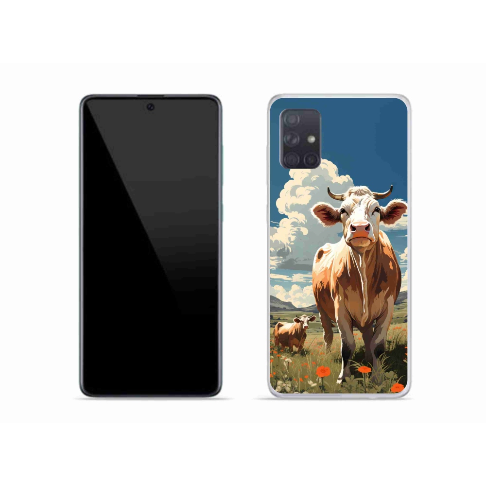 Zselés borítás mmCase Samsung Galaxy A51 készülékhez - tehenek a réten
