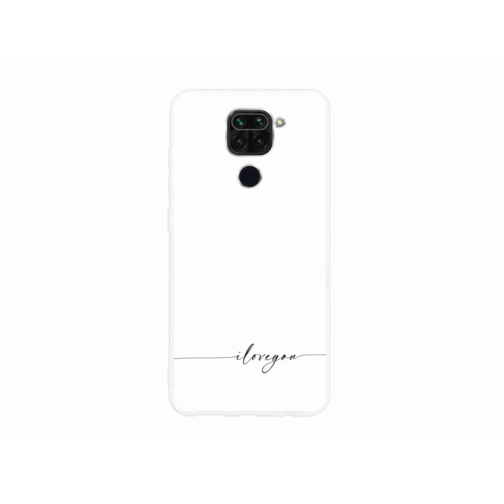 Gél borítás mmCase a Xiaomi Redmi Note 9-hez - I love you fehér háttérrel