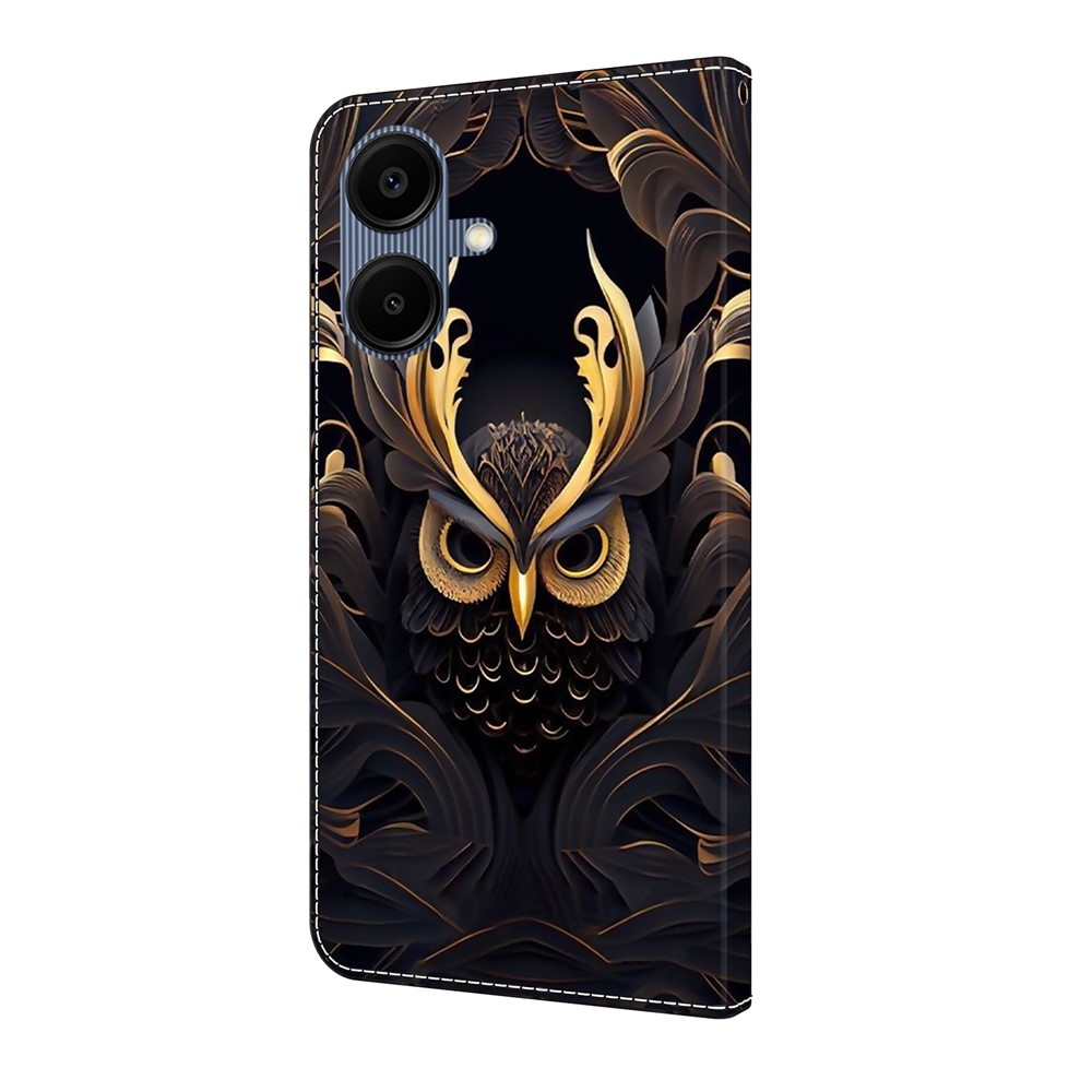 Sima könyv tok Samsung Galaxy A07 4G - arany bagoly