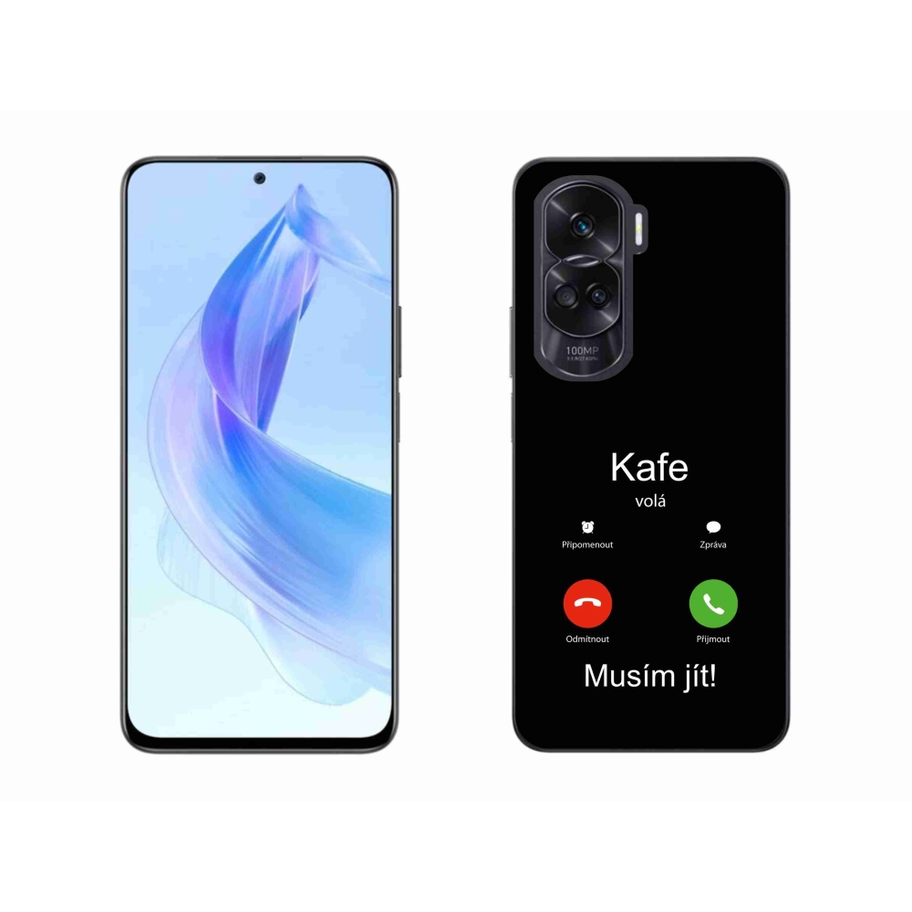 Gél borító mmCase a Honor 90 Lite készülékhez - kávé hívások fekete háttérrel