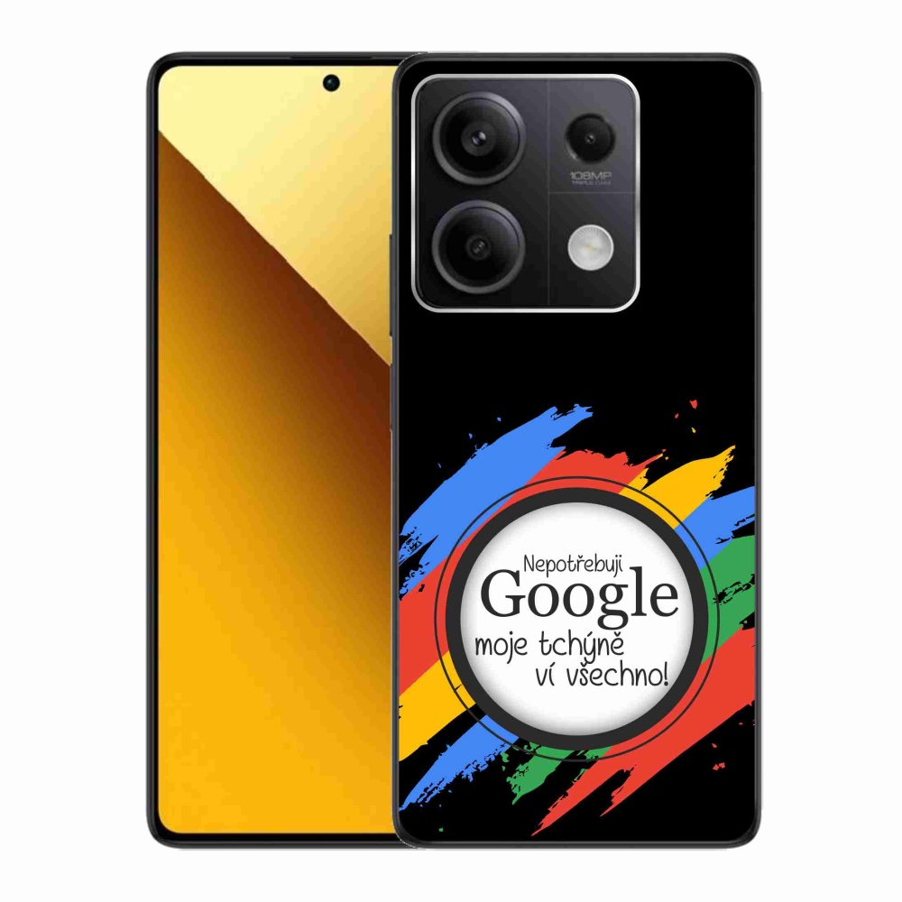 Gél borító mmCase a Xiaomi Redmi Note 13 5G - anyós tudja, minden fekete háttérrel