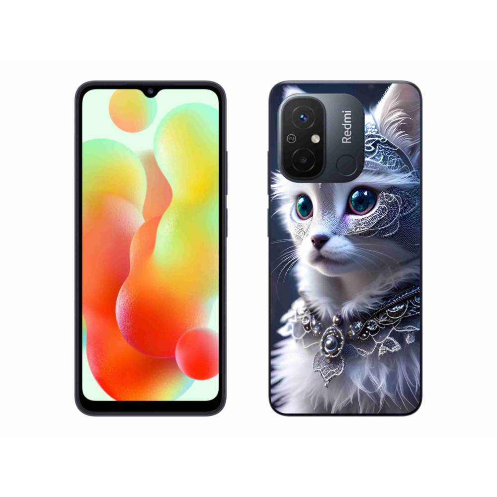Gél borítás mmCase a Xiaomi Redmi 12C-hez - fehér macska