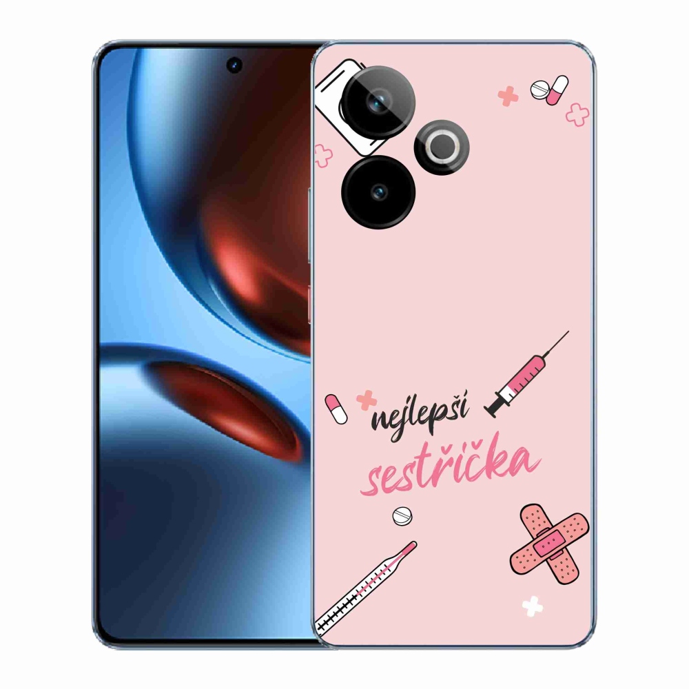 Rugalmas mmCase zselés tok képpel Realme GT 7 5G/GT 7T 5G - legjobb kishúg rózsaszín háttérrel