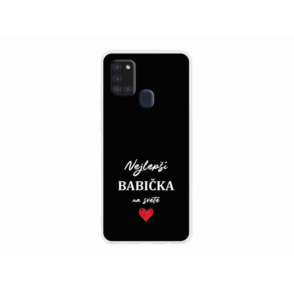 Gél borító mmCase Samsung Galaxy A21s - a legjobb nagymama 1 fekete háttérrel