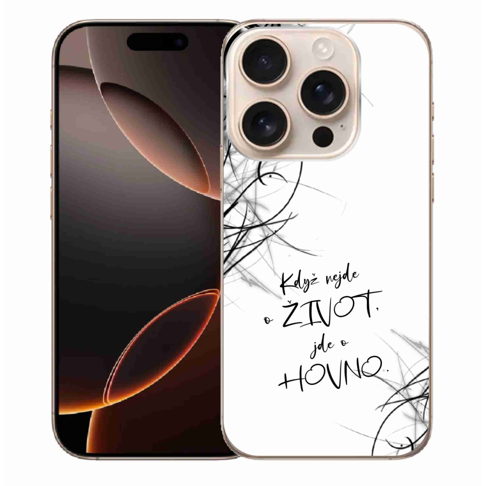 Gél borítás mmCase iPhone 16 Pro Max készülékhez - vicces szöveg 16 fehér háttér