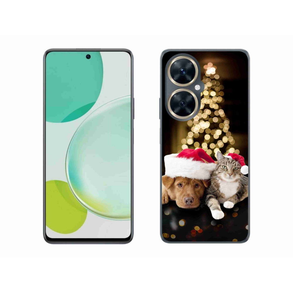 Gél borító mmCase a Huawei Nova 11i készülékhez - Karácsonyi kutya és macska